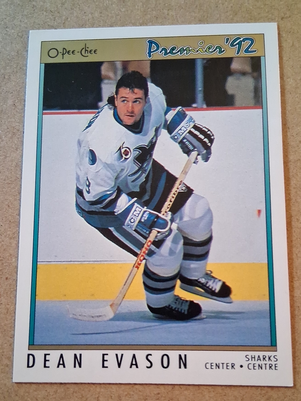 Premier '92 Dean Evason Hockey Card - White/Teal